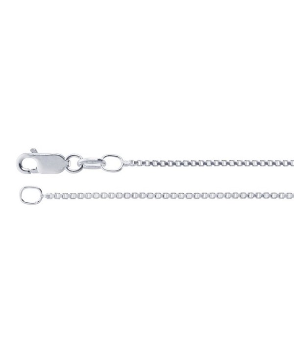 1.2mm Sterling Silver Box Chain Necklace - CM17YE42HT8