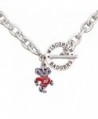 Wisconsin Badgers Team Name Toggle Silver Necklace Red Enamel Charm Jewelry UW - CM12CIIBIBX