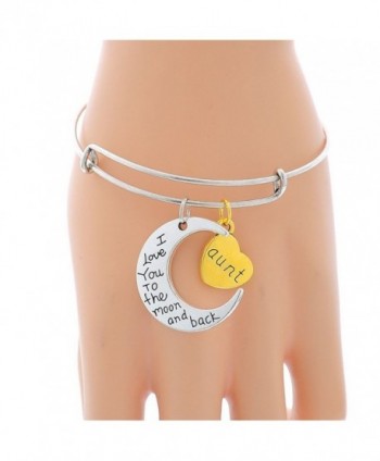 Heart Pendants Expandable Bangle Bracelet