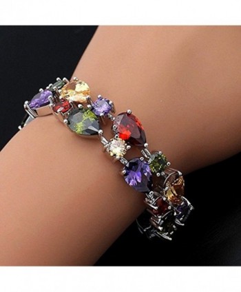 Sinlifu Silver Bracelet Multicolor Zirconia