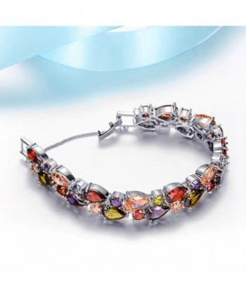 Sinlifu Silver Bracelet Multicolor Zirconia in Women's Link Bracelets