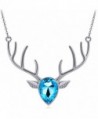 Wiipu Factory sale silver blue-violet charm necklace-hot sell Deer shape crystal necklace(C781) - CV11F0RIZXJ