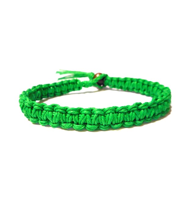 Green Surfer Hawaiian Style Stackable Hemp Bracelet - Handmade - CJ118SH491F