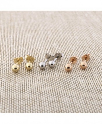 Yellow Gold Ball Stud Earrings in Women's Ball Earrings