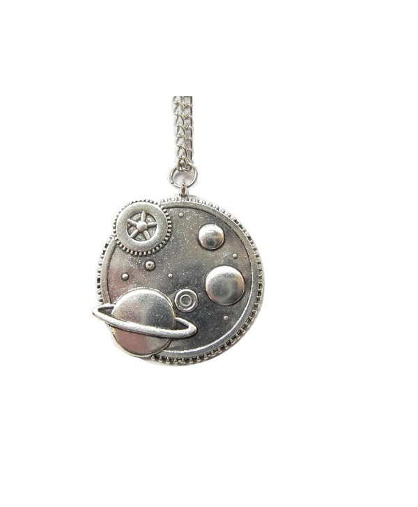 Galaxy Necklace-silver Steampunk Necklace Milky Way Pendant-celestial- Planet Earth Necklace - CN128Q34YGF