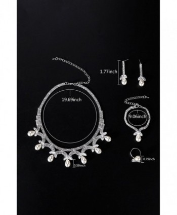 Zirconia Crystal Necklace Earrings Bracelt