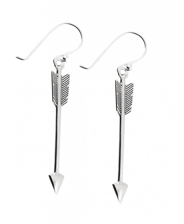 Sterling Silver Arrow Dangle Earrings- Arrows Archery - CO129UXHHJV