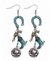 Western cowgirl rodeo horseshoe cowboy boot charm earrings - PATINA - CE187IXAU7U