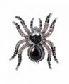 EVER FAITH Women's Austrian Crystal Vintage Style Halloween Spider Brooch Pin - Black Black-Tone - CD11GOJ1B15