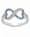 Infinity Heart Blue Simulated Sapphire Ring New .925 Sterling Silver Band Sizes 4-10 - C912JBXGLZ1