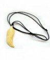 Bone Carved Feather Pendant Necklace