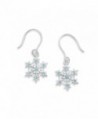 Small Snowflake with Blue Crystal Earrings Sterling Silver - CE1193HO8AZ