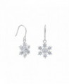Snowflake Crystal Earrings Sterling Silver