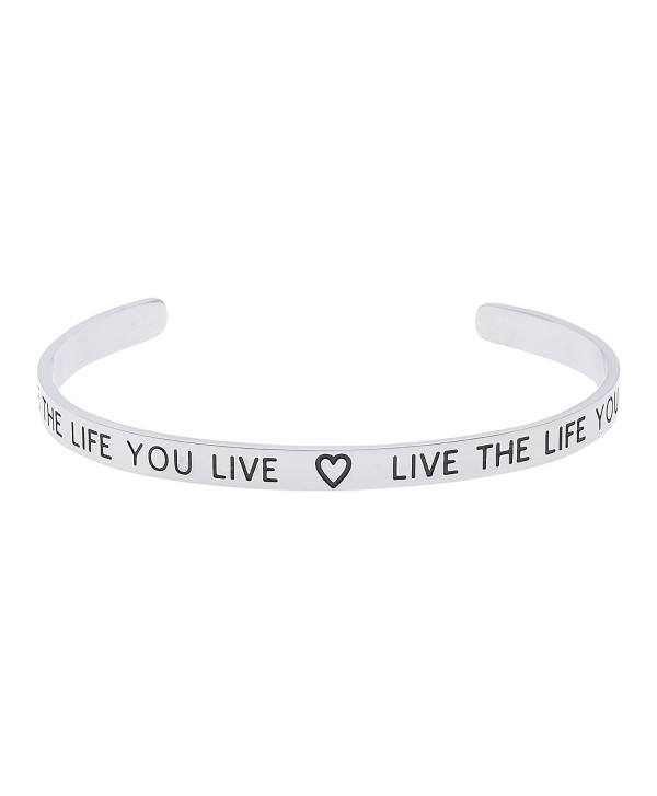 High Polished Stainless Steel "Love The Life You Live- Live The Life You Love" Inspirational Bracelet - CL12M8UC8KL