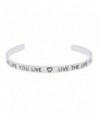 High Polished Stainless Steel "Love The Life You Live- Live The Life You Love" Inspirational Bracelet - CL12M8UC8KL