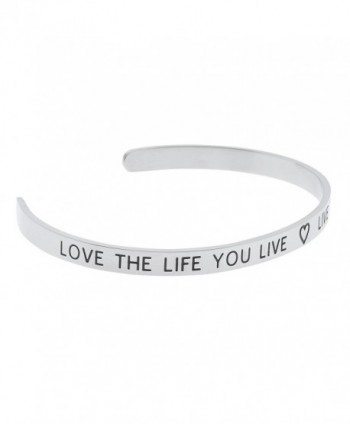 Polished Stainless Steel Inspirational Bracelet