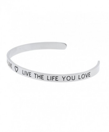 Polished Stainless Steel Inspirational Bracelet in Women's Cuff Bracelets