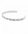 Polished Stainless Steel Inspirational Bracelet in Women's Cuff Bracelets