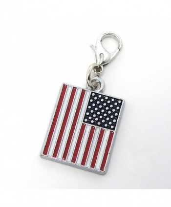 Jewelry Monster Clip-on "Small American Flag" Charm Bead - C111SQNK1M7