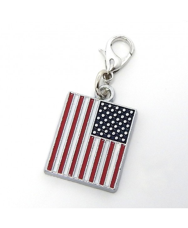 Jewelry Monster Clip-on "Small American Flag" Charm Bead - C111SQNK1M7