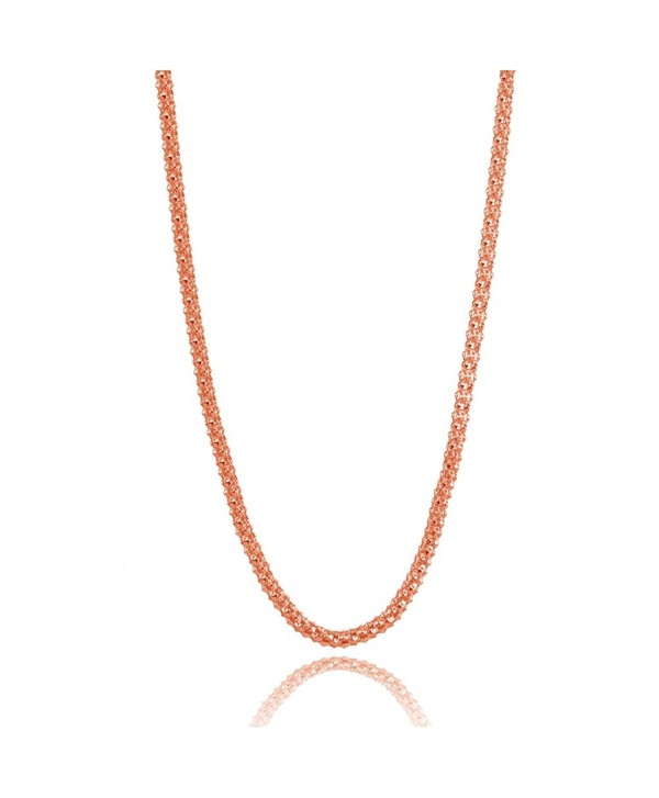 Sterling Silver 1.5mm Popcorn Chain Necklace- 20-30 Inches - rose-gold-flashed-silver - CE186EMRTT6