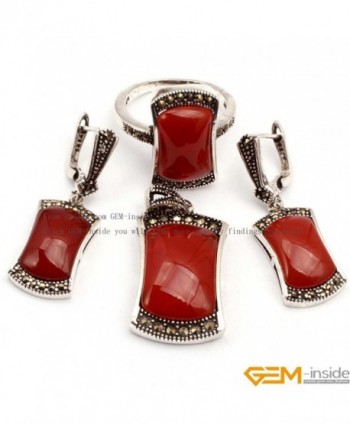 GEM inside Antiqued Tibeten Earrings Pendant in Women's Jewelry Sets