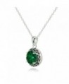 Sterling Simulated Emerald Oxidized Necklace in Women's Pendants