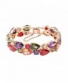 Teardrop and Round Cut AAA Multi-color Cubic Zirconia Bracelets Fashion Jewelry Rose Gold Plated - CD125SUIRQR