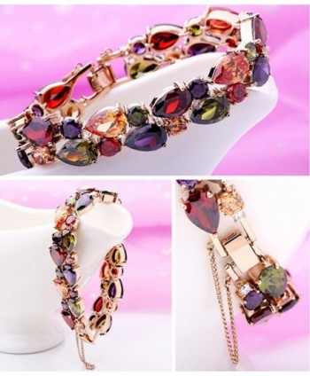 Teardrop Multi color Zirconia Bracelets Fashion in Women's Link Bracelets