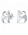 Bling Jewelry Modern Kitty Cat Animal Stud earrings 925 Sterling Silver 11m - C411OHRQHLZ
