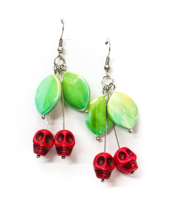 Red Skull Cherry Earrings - C3184EOCQYI