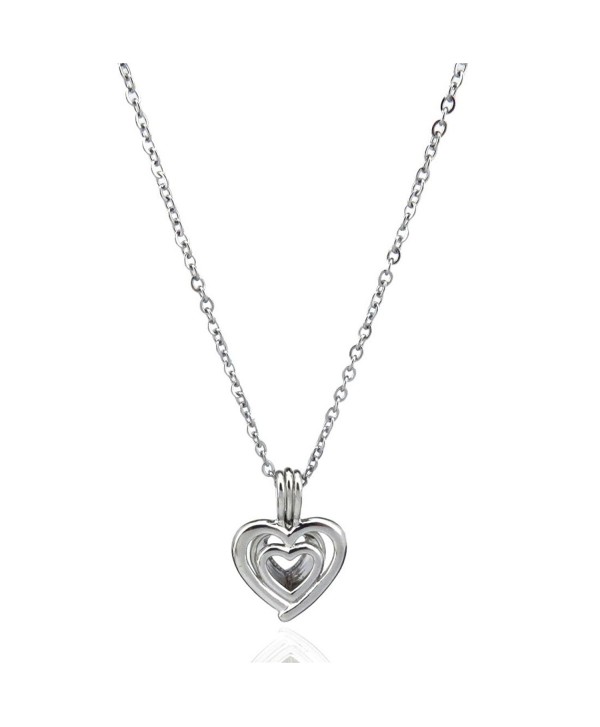 Heart Bead Cage- Heart Locket Necklace- Add Your Own Pearls- Stones- Rock to Cage - C1183WO55CE