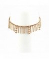 JY Jewelry Gold Tone chain with Rhinestone metal bead tassels Anklet - CC11VD74JXF