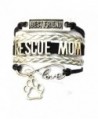 DOLON Braided Best Friend Rescue Mom Animal Paw Bracelet-4 Colors - Black with Silver - CH17YQIQ2KM