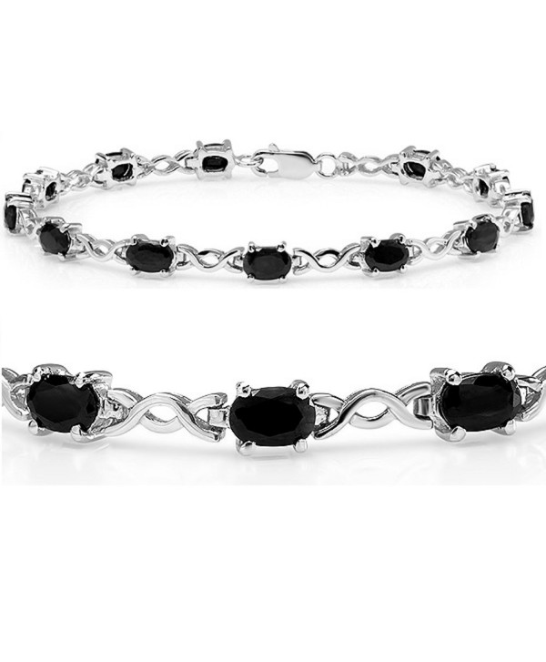 7ct tgw Sapphire Infinity Tennis Bracelet set in Sterling Silver ( 7 1/4 inches) - CI117979PYV