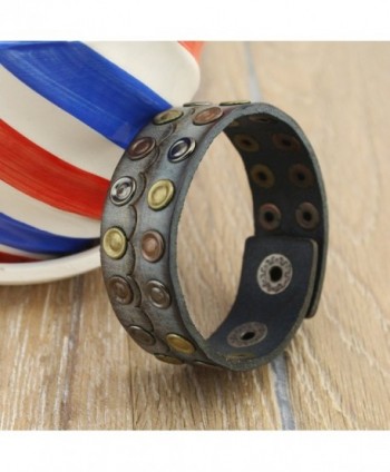 PealyPearls Genuine Leather Wristband Bracelet in Women's Cuff Bracelets