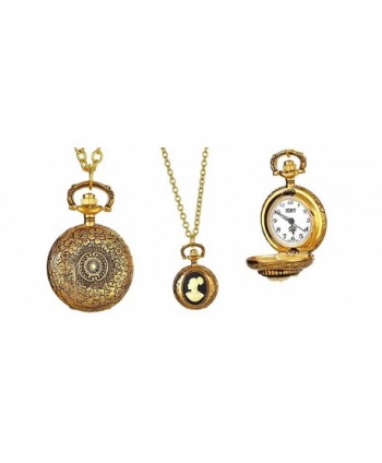 Cameo Locket Necklace Watch Vintage