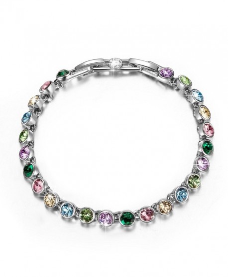QIANSE "Fairy Lights" Tennis Bracelet Made With Swarovski Crystals Come With Extender - CI18030EZ2A