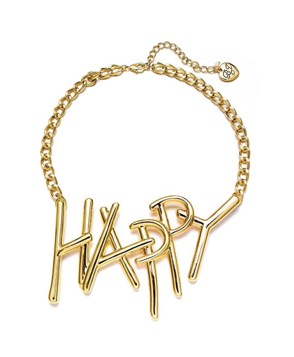 Betsey Johnson xox Trolls Women's 'Happy' 18-in Gold-Tone Necklace - C817YEUEN2K