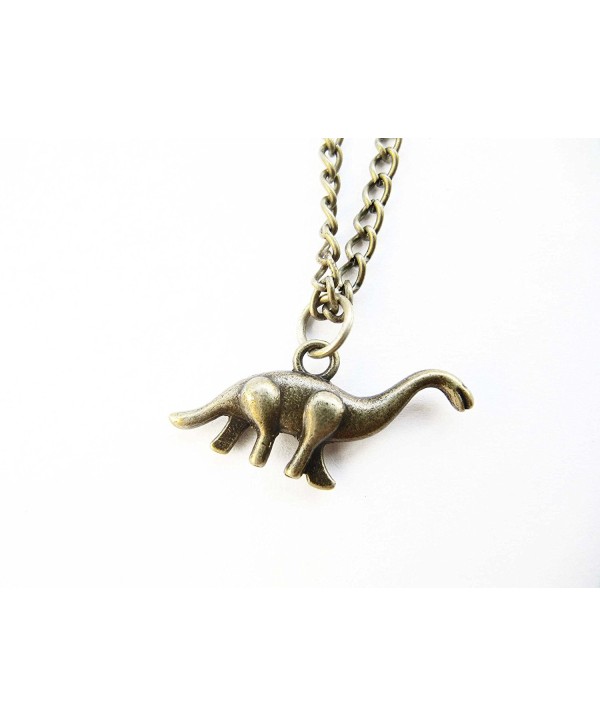 Dinosaur Necklace - Diplodocus Dinosaur Charm - Dino Necklace - Jurassic Pendant-ancient Bronze - CO12D3SFTCV