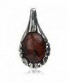 Sterling Silver Red Dark Amber Drop Pendant - CX119VZ25F5