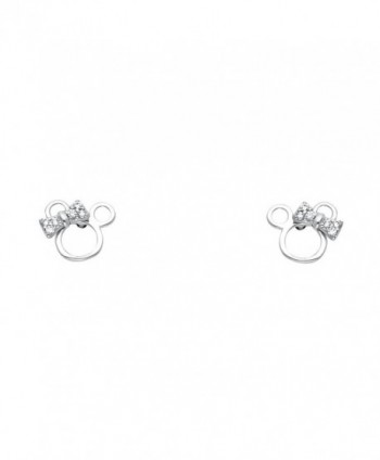 14k Yellow OR White Gold Mouse Stud Earrings with Screw Back - CQ122E3V0O7