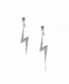 Spinningdaisy Silver Plated Crystal Lightning Bolt Earrings - C711B4EHFDX