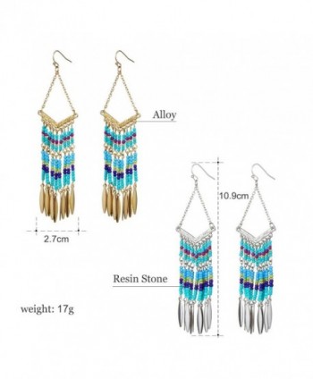 Bohemian V shaped Colorful Tassel Earrings