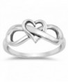 CHOOSE YOUR COLOR Sterling Silver Infinity Love Knot Heart Promise Ring - CO1854N7UD5