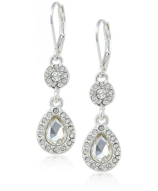 Napier Glam Effect Crystal Double-Drop Earrings - Silver - CH11S8N38HP