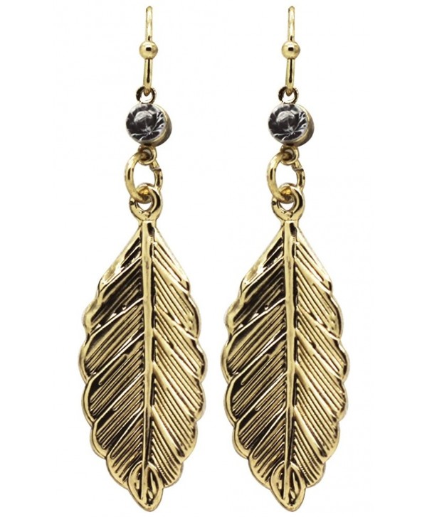 Clio Couture Antique Gold Leaf Earrings - CA11UMLKSF1