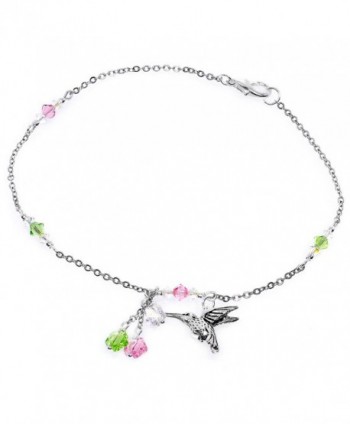 Body Candy Handcrafted Cable Chain Hummingbird Anklet Created with Swarovski Crystals 9 1/2 Inch - C1125Y4CZBZ