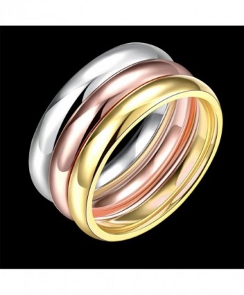 JAJAFOOK Womens Stackable Tri Colors Stainless