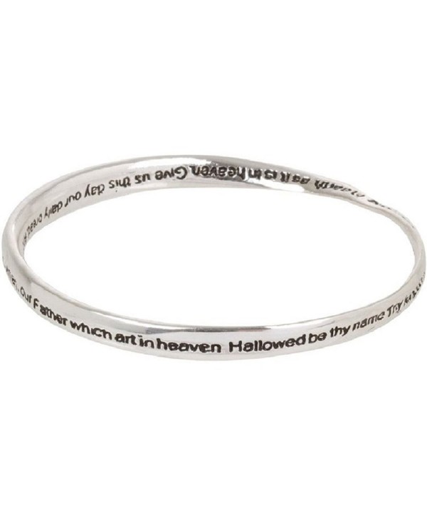 Heirloom Finds Lord's Prayer Silver Tone Twist Bangle Bracelet - CJ1194X5XKX